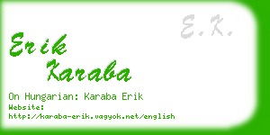 erik karaba business card